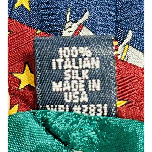Tommy Hilfiger Democrat Donkey Necktie 100% Italian Silk Tie Election Stars Navy - Picture 8 of 8